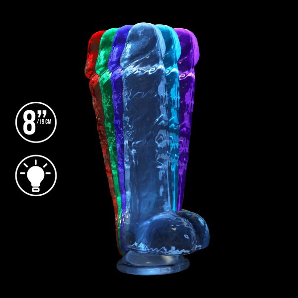 RealRock Vibrierender Dildo mit Saugnapf - 22 cm - Transparent