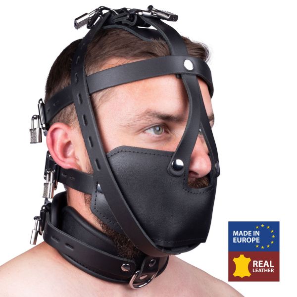 Red Leather Ledermaske - Schwarz
