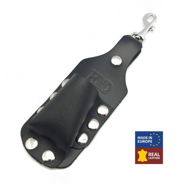 Red Leather Leder Aroma-Flaschenhalter - Groß - Schwarz