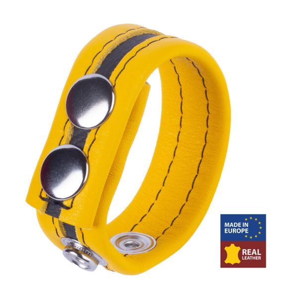Red Leather Tippy - Leder Cockring - Gelb