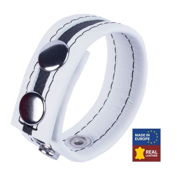 Red Leather Tippy - Leder Cockring - Weiß