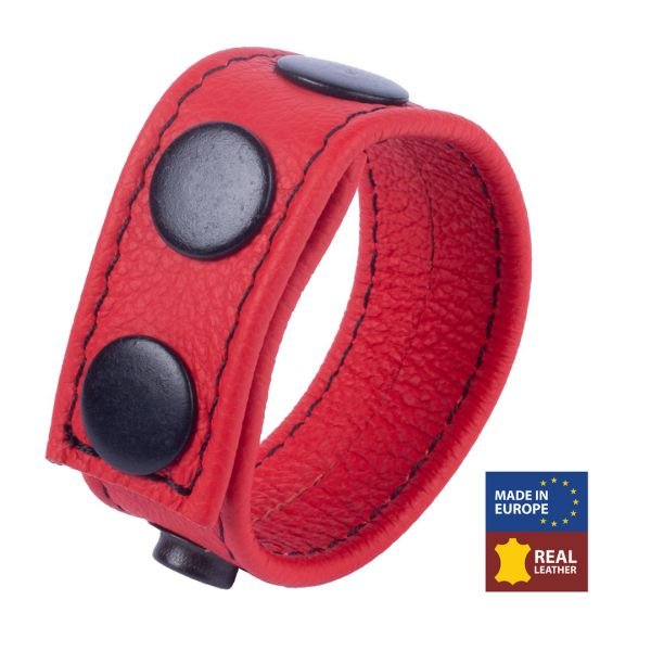 Red Leather Cocky - Verstellbarer Leder Cockring - Rot