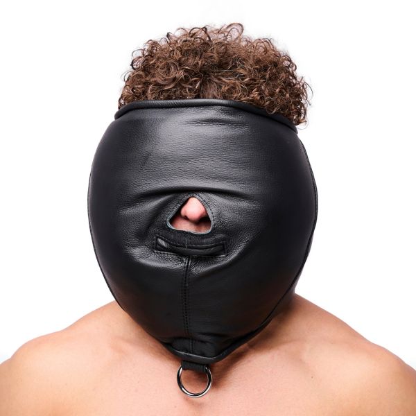 Red Leather Gepolsterte Leder Sensory Hood - Schwarz