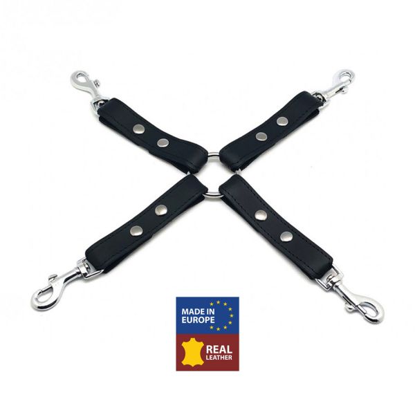 Red Leather Leder BDSM-Knoten mit Haken - Schwarz