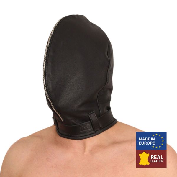 Red Leather Sensorial Leder Sturmhaube - Schwarz