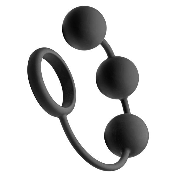XR Brands Silikon Cockring mit 3 Gewichtskugeln