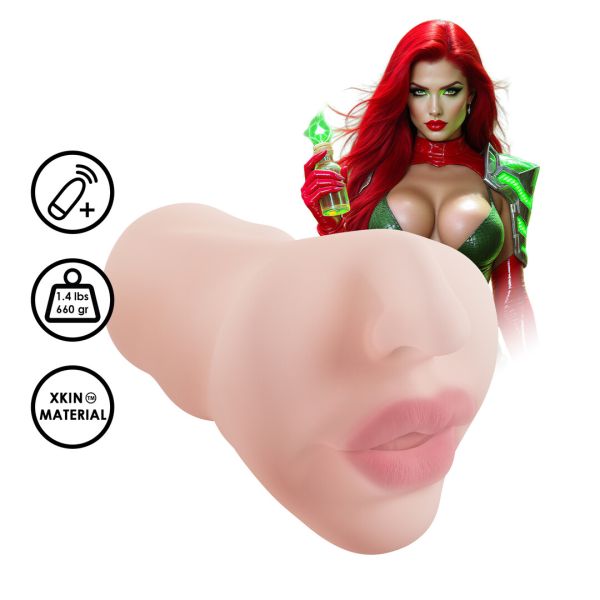 XKIN by Shots Superheroes Toxica Vibrating Masturbator - Flesh