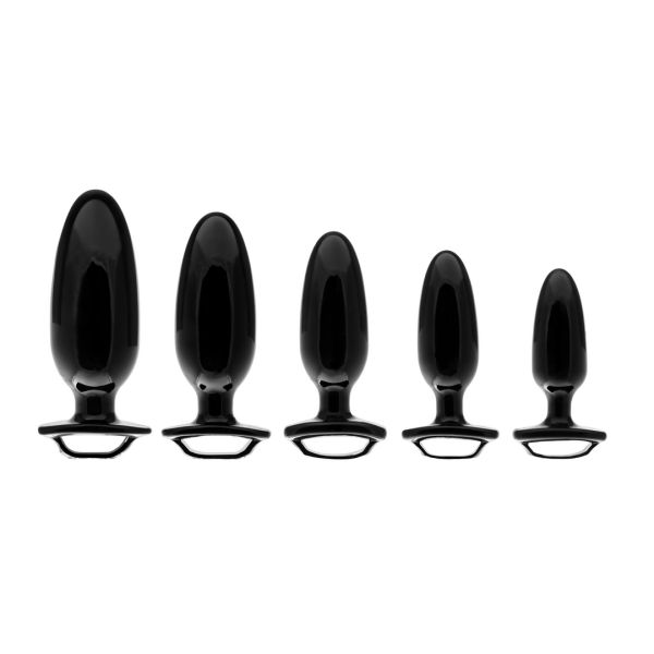 PerfectFitBrand Finger Grip Plug Starter Kit - Buttplug Set mit Fingergriff - Schwarz