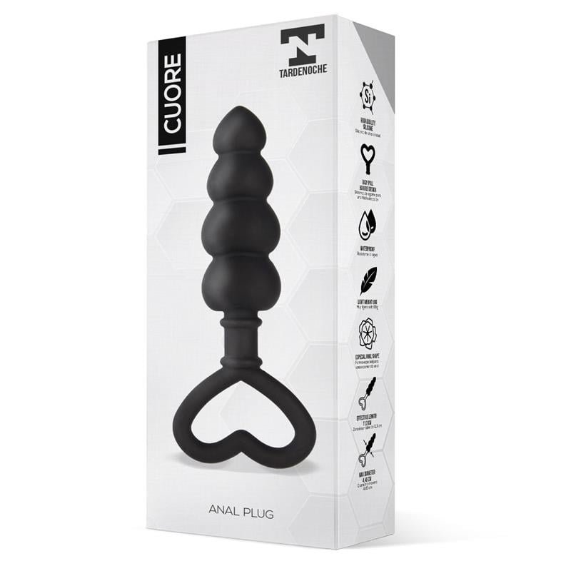 Cuore Buttplug Silicona Negro