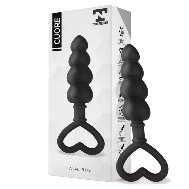 Cuore Buttplug Silicona Negro