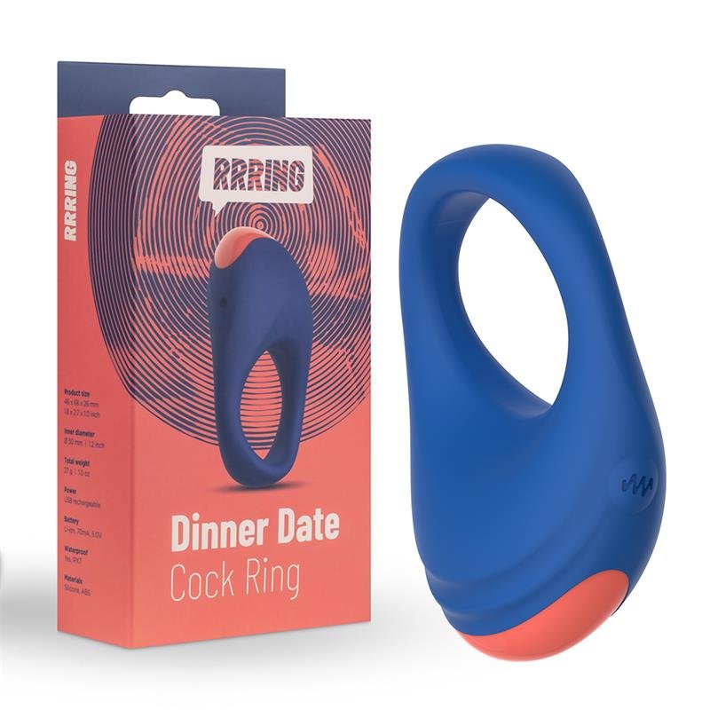 Ring Dinner Date Penis Ring & Vibration USB Silicone